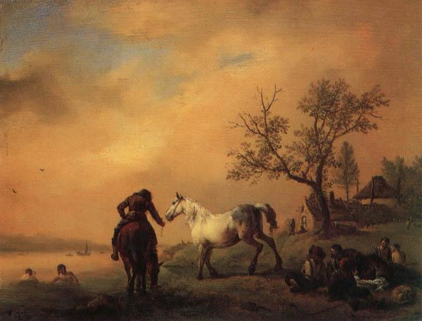 Philips Wouwerman Horses Being Watered Sweden oil painting art